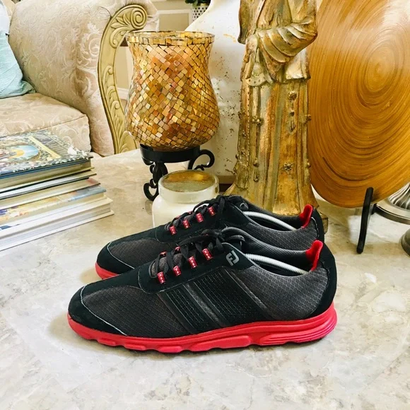 FJ FootJoy Superlites Black Red Gray Spikeless 58123 Mens Golf Shoes US 12M - Picture 4 of 10